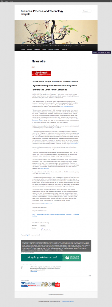 Forex Peace Army | Unregulated Forex Fraud Press Release in Business ...