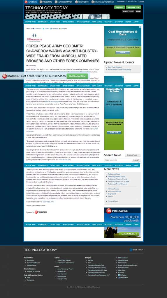 Forex Peace Army - Technology Today