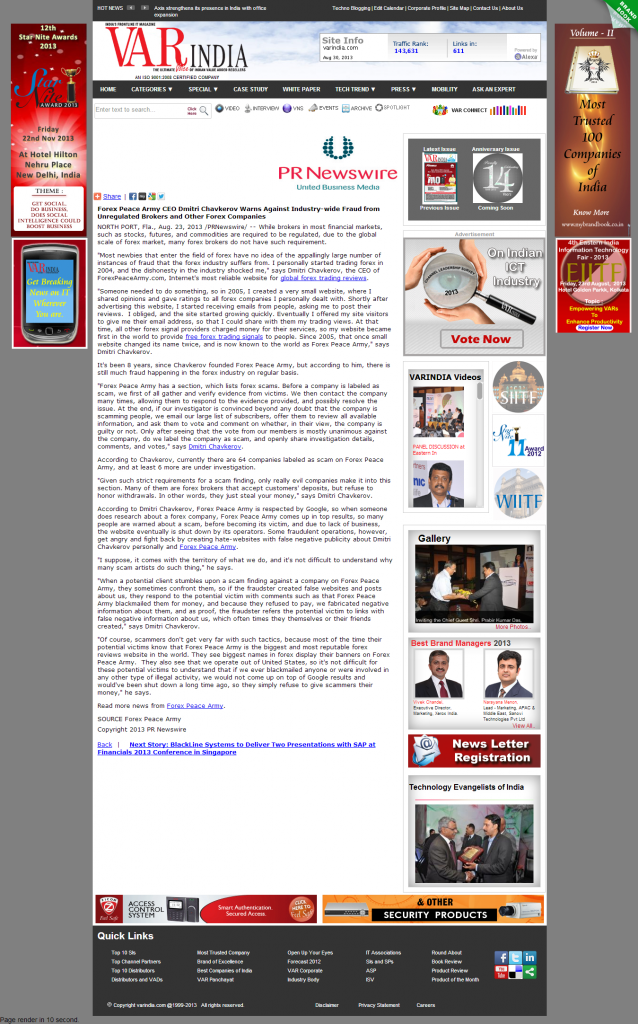 Forex Peace Army - VAR India