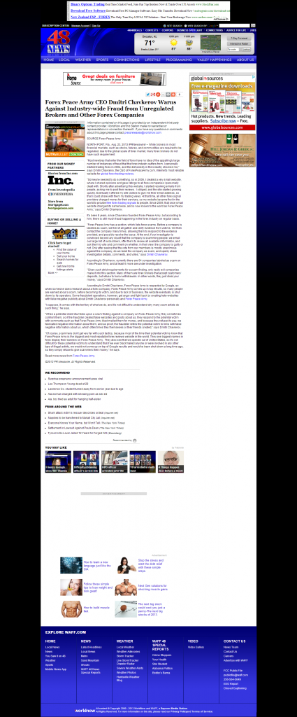 Forex Peace Army - WAFF NBC-48 (Huntsville, AL)