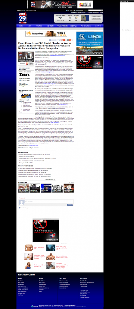 Forex Peace Army - WFLX FOX-29 (West Palm Beach, FL)