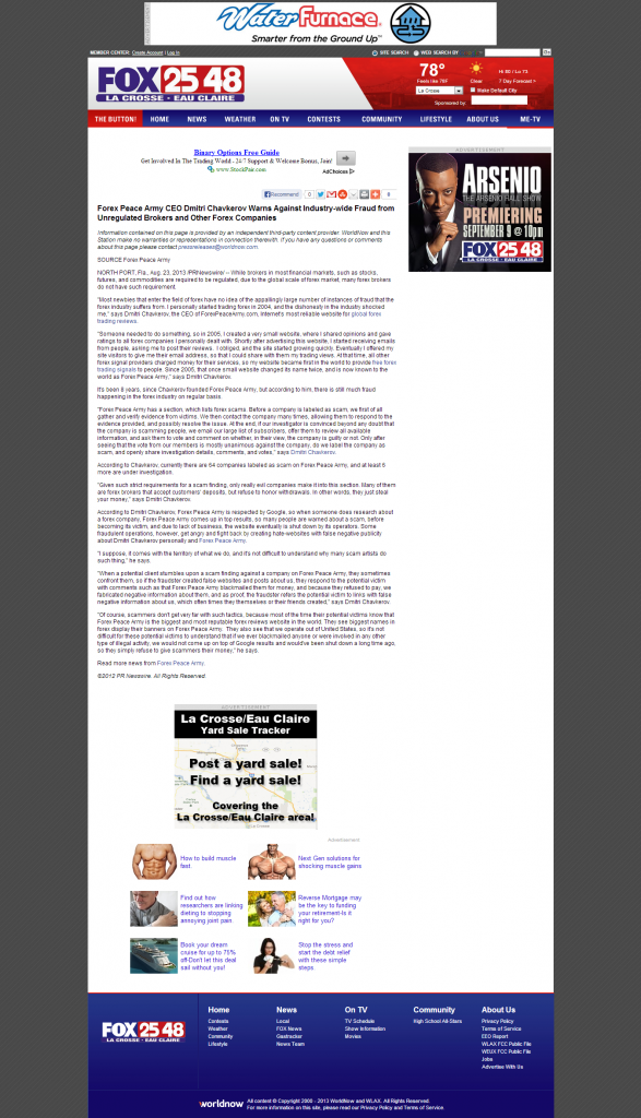 Forex Peace Army - WLAX-TV FOX-25 48 (LaCrosse, WI)
