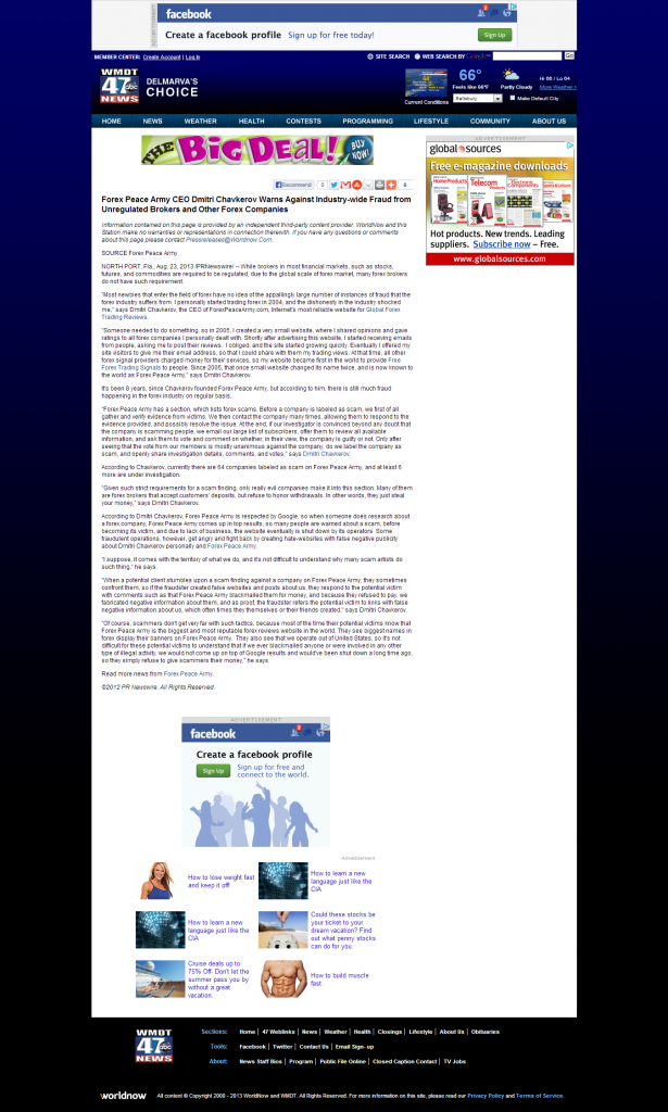 Forex Peace Army - WMDT-TV ABC-47 CW-3 (Salisbury, MD)