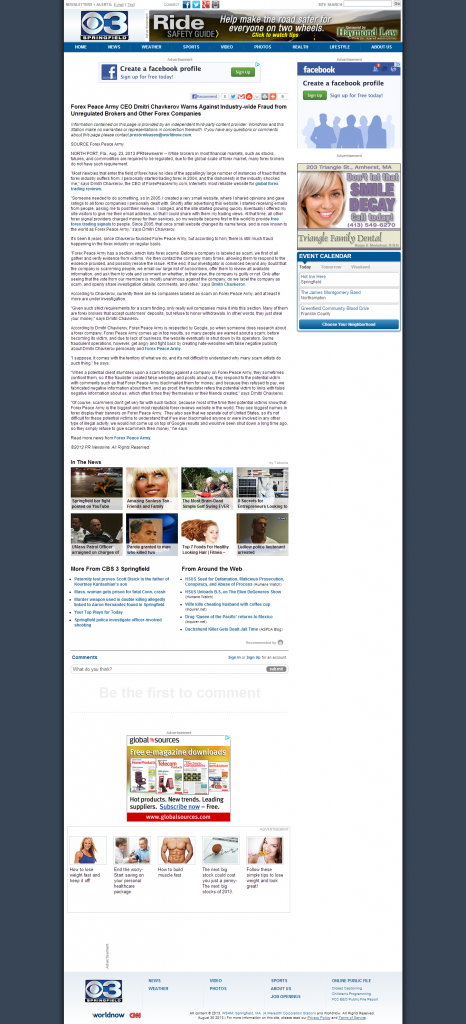 Forex Peace Army - WSHM-TV CBS-3 (Springfield, MA)
